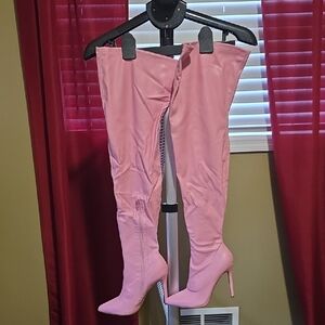 Fashion Nova Pink Over the Knee Boots